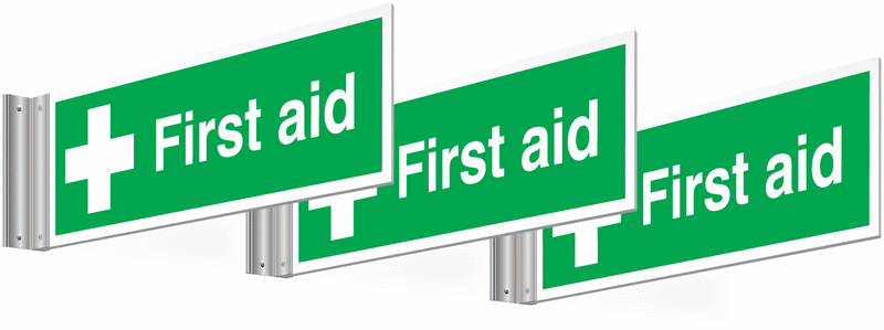 3 Pack First Aid Corridor Signs