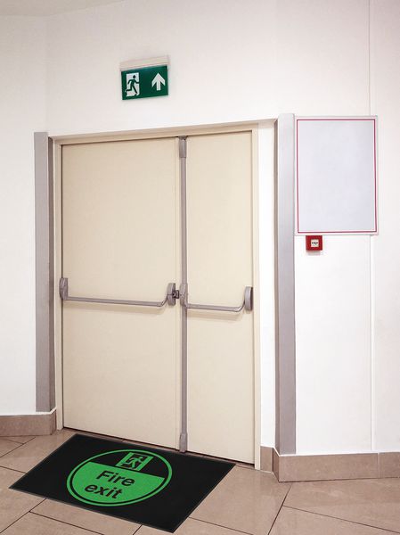 Fire Exit Running Man Right Highly Visible Mats