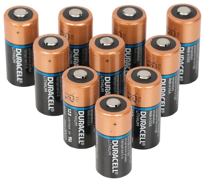 Pack of 10 Duracell Lithium batteries