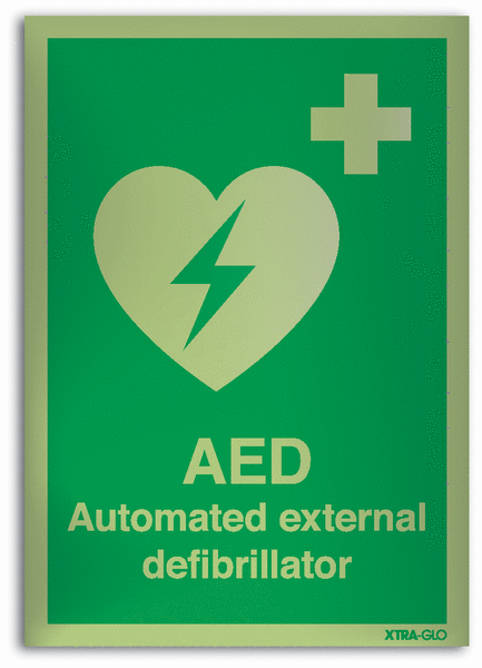 Xtra-Glo Acrylic AED Automated External Defibrillator Signs