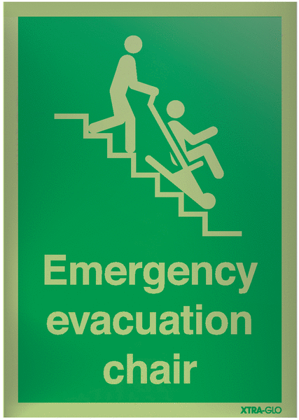 Xtra-Glo Acrylic Emergency Evacuation Chair Signs