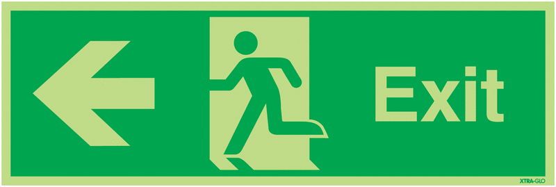Xtra-Glo Exit Left Signs