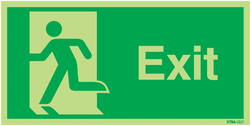 Xtra-Glo Exit Running Man Left Signs