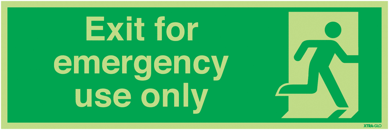 Xtra-Glo Exit For Emergency Use Only Signs