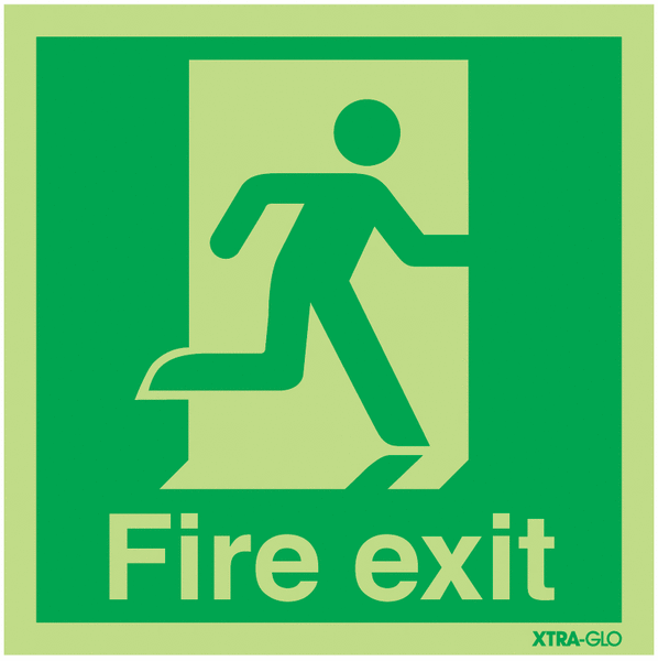 Xtra-Glo Fire Exit Right Signs