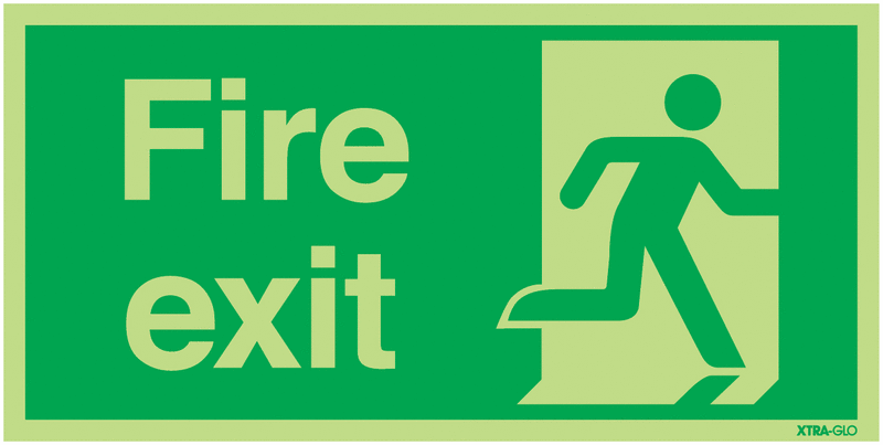 Xtra-Glo Fire Exit Running Man Right Signs