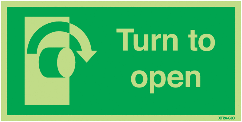 Xtra-Glo Turn To Open Clockwise Signs