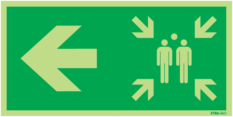 Xtra-Glo Assembly Point/Arrow Left Signs