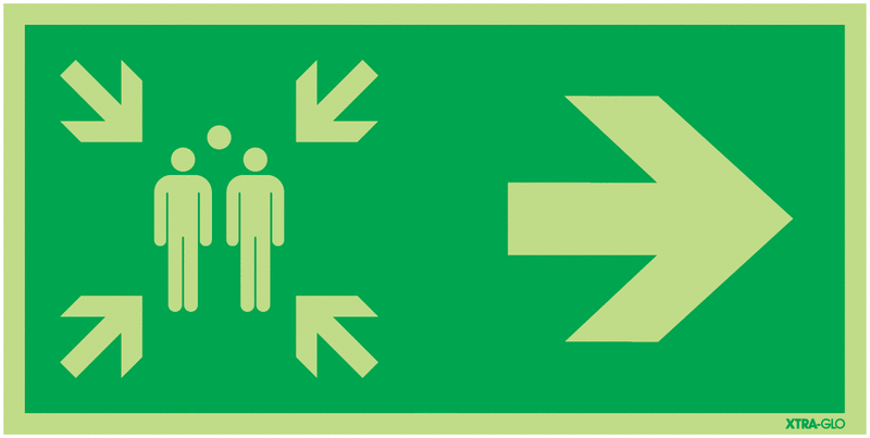 Xtra-Glo Assembly Point/Arrow Right Signs