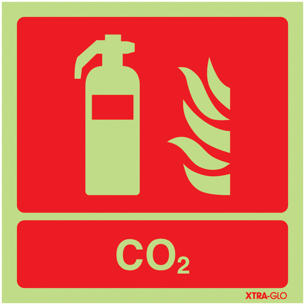 Xtra-Glo CO2 Fire Extinguisher Signs
