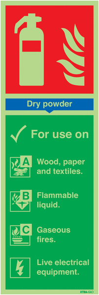 Xtra-Glo Dry Powder Fire Extinguisher For Use On Signs