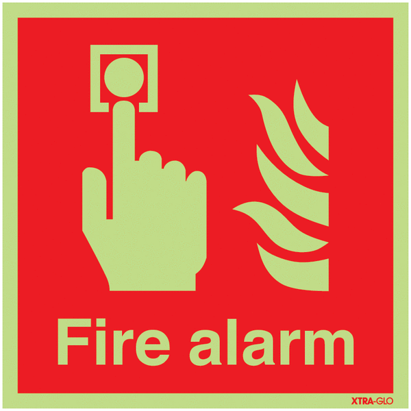Xtra-Glo Photoluminescent Fire Alarm Signs