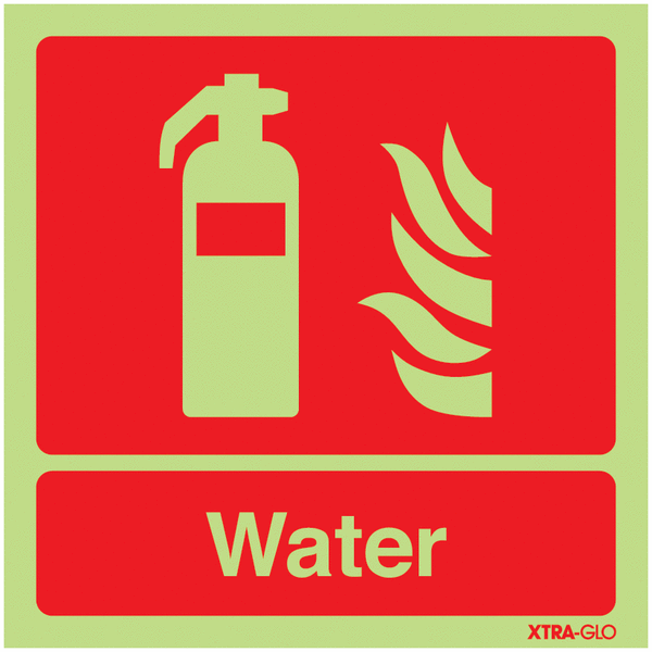 Xtra-Glo Water Fire Extinguisher Signs