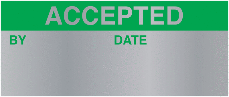 Accepted By/Date - Aluminium Foil Write-On Labels