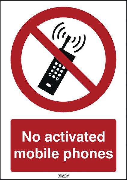 ToughWash - No Activated Mobile Phones Sign