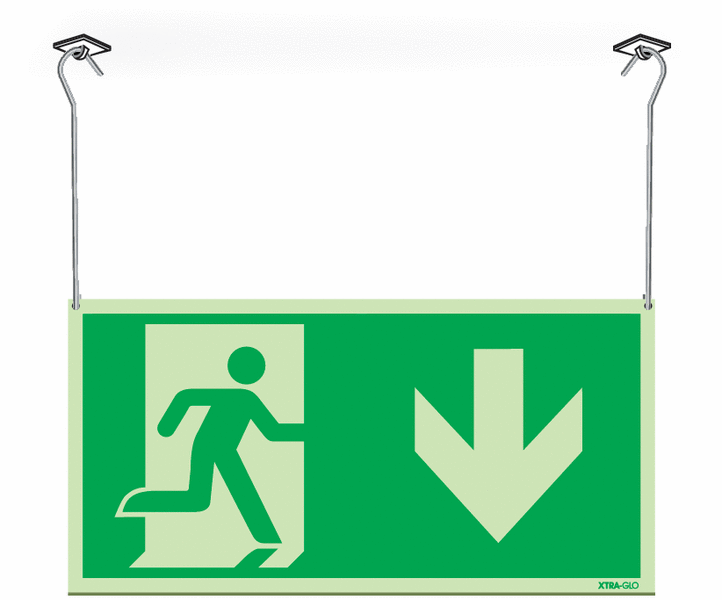 Xtra-Glo Double-sided Running Man/Arrow Down Hanging Sign