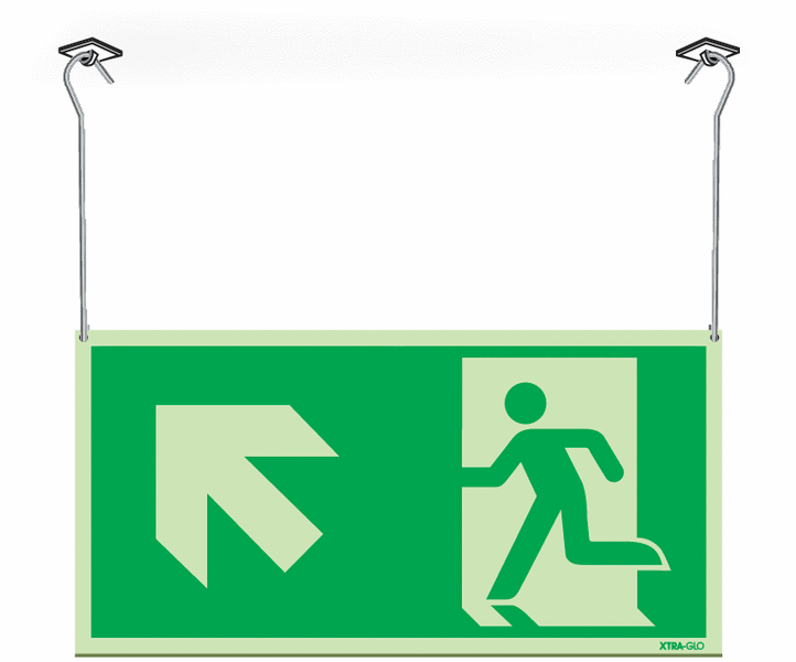 Xtra-Glo Double-sided Running Man/Arrow Up Left Hanging Sign