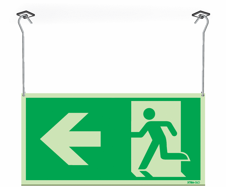 Xtra-Glo Double-sided Running Man/Arrow Left Hanging Signs