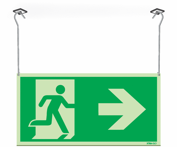Xtra-Glo Double-sided Running Man/Arrow Right Hanging Signs