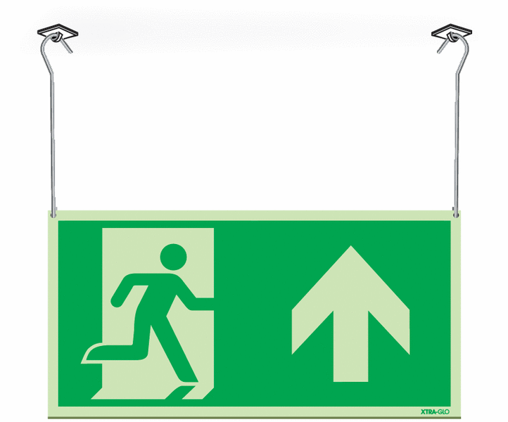 Xtra-Glo Double-sided Running Man/Arrow Up Hanging Signs