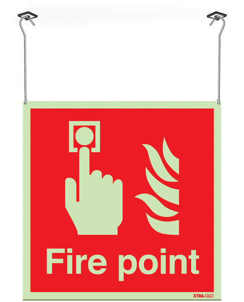 Xtra-Glo Double-sided Fire Point Hanging Signs