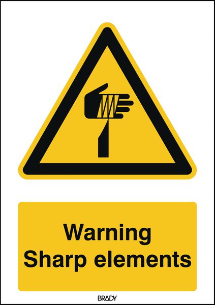 ToughWash - Warning Sharp Elements Sign