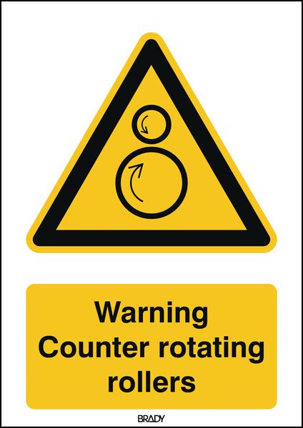 ToughWash - Warning Counter Rotating Rollers Sign