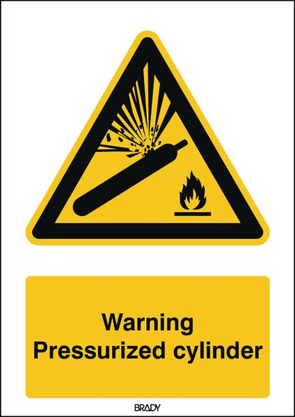 ToughWash - Warning Pressurized Cylinder Sign