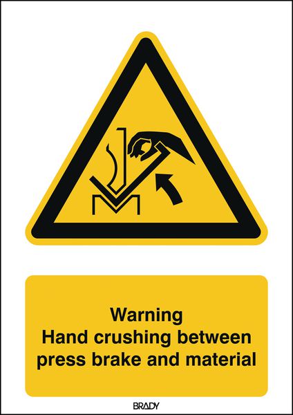 ToughWash - Warning Hand Crushing Danger Sign