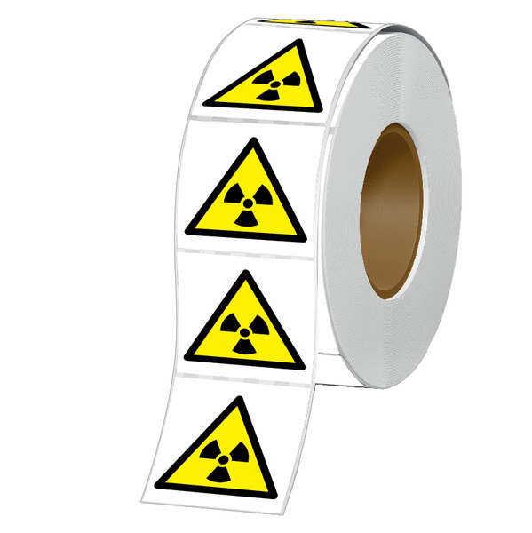 Radioactive Symbol - Vinyl Safety Labels On-a-Roll