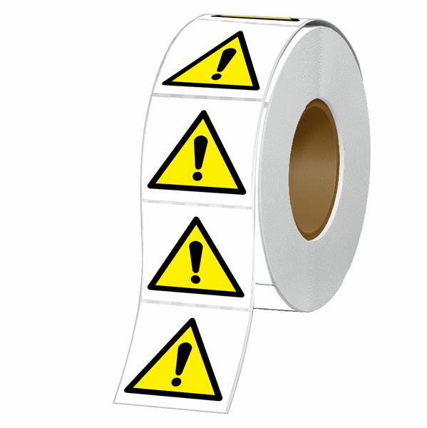 Warning Symbol - Vinyl Safety Labels On-a-Roll