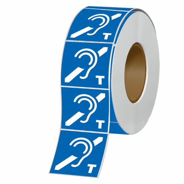 Hearing Loop Symbol - Vinyl Safety Labels On-a-Roll