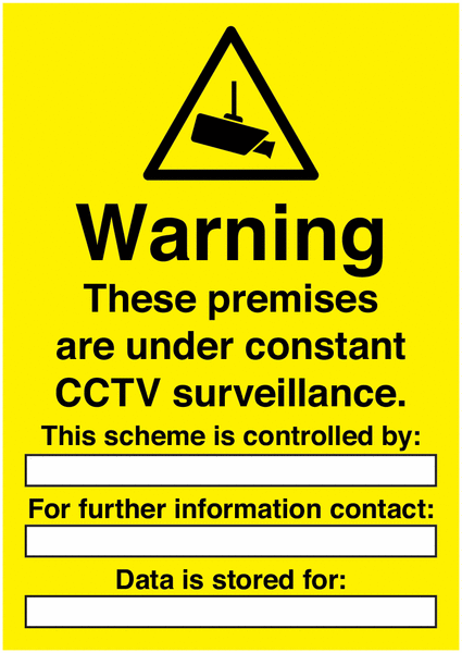 Warning Premises Under Surveillance Write On Signs