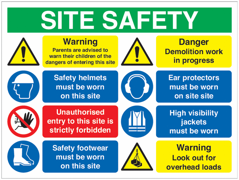 8 Message Site Safety Multi-Message Signs