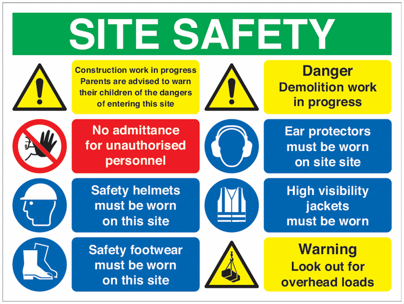 Construction Work/Look Out For Overhead... Site Signs