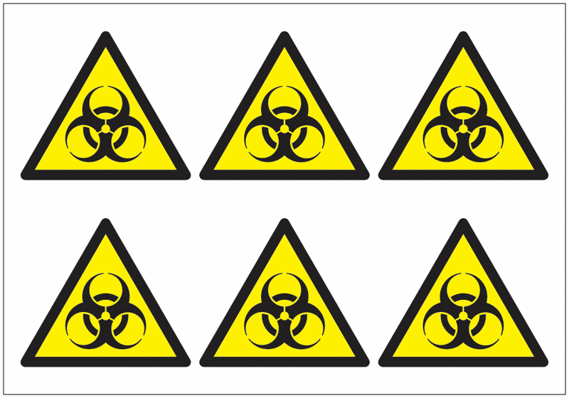 Bio Hazard Symbol Sheet of Vinyl Labels