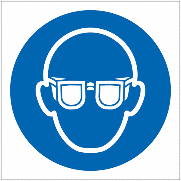 Wear Eye Protection - Vinyl Safety Labels On-a-Roll