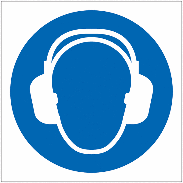 Wear Ear Protection - Vinyl Safety Labels On-a-Roll