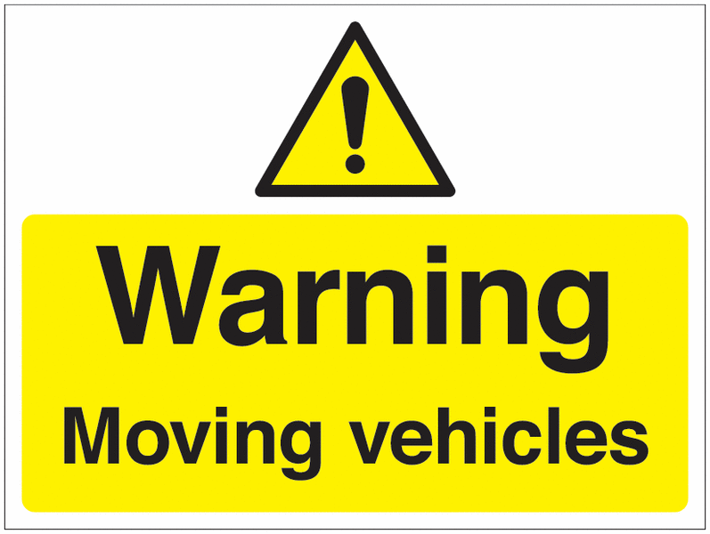 Warning Moving Vehicles - Car Park Signs
