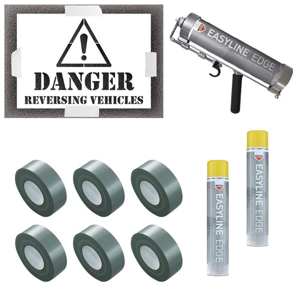 Danger Reversing Vehicles Stencil Kit