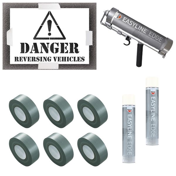 Danger Reversing Vehicles Stencil Kit