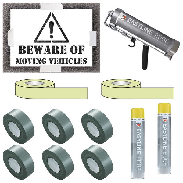 Indoor Beware Moving Vehicles Stencil Kit