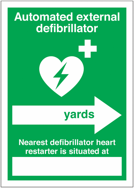 AED Location and Distance Signs