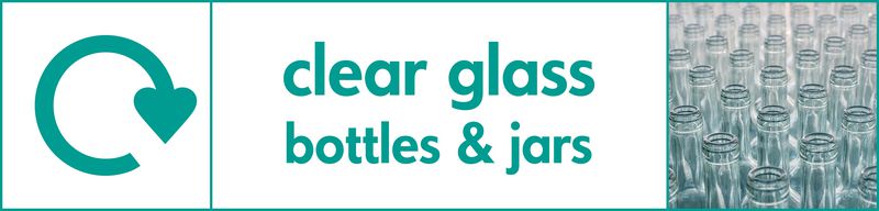 Clear Glass Bottles & Jars WRAP Glass Recycling Pictorial Signs