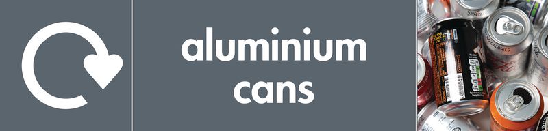 Aluminium Cans - WRAP Metal Waste Recycling Pictorial Signs