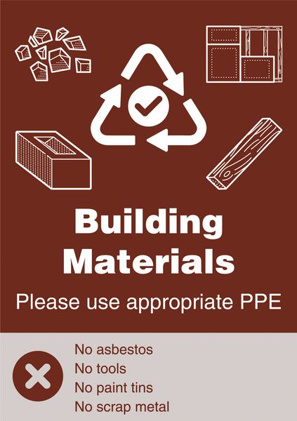 Building Materials - WRAP Yes/No Recycling Symbol Sign