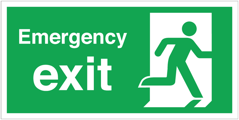 Emergency Fire Exit Running Man Right Sign