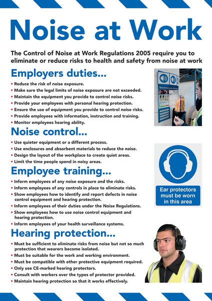 Safety Training Poster - Noise At Work