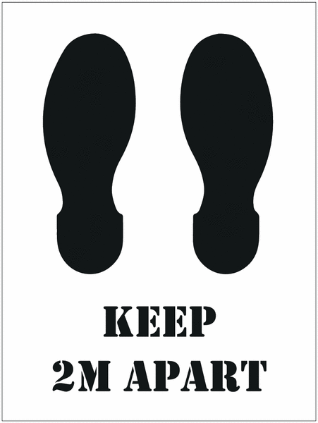 Social Distancing Floor Stencil - Keep 2m Apart / Footprints
