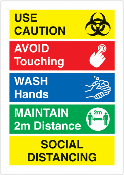 Social Distancing Use Caution Sign (2M)